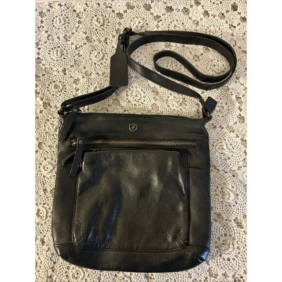 Cochor Black Soft Leather Crossbody Slim Shoulder Bag Purse 9”x9” Cochoa - Picture 1 of 12